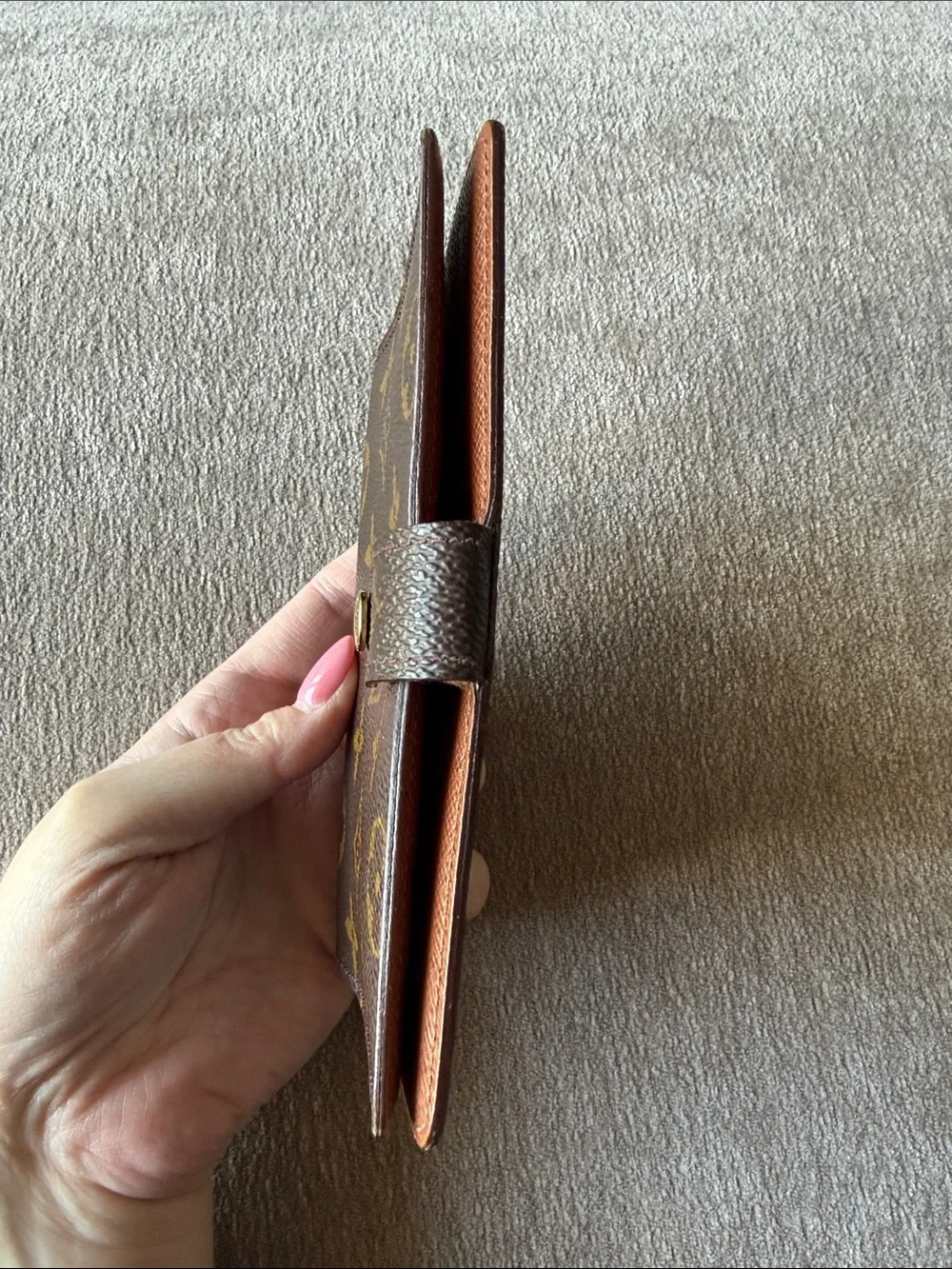 Louis Vuitton Brown & Gold Monogram Agenda PM Cover with COA